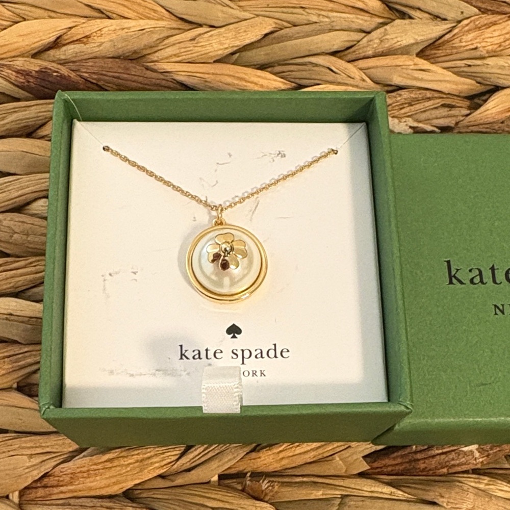 Kate Spade Gold and White Pearl Pendant Necklace